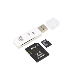 THE WAY 2 In 1 Card Reader Tf Sd Card Camera High Speed USB Card Reader Sdxc Card Reader - USB3.0 [Tf+Sd Dual Card Slot] In White