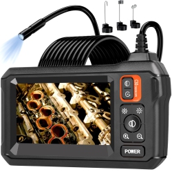 MYACUC Lighted Pipeline Endoscope Camera With 4.3" Ips Screen, 1080P HD Resolution, 8 Led Lights, 16.4Ft Semi-Rigid Cable, Ip67 Waterproof Sewer Tool