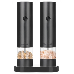 GREEN SCENIC USB Rechargeable Electric Grinder | Pepper And Sea Salt Dual Seasoning Automatic Grinder | Kitchen Smart Seasoning Artifact - 2-Pack \w