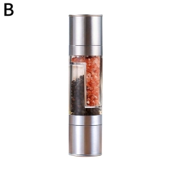 GREEN SCENIC Double-Head Manual Grinder, Double-Head Manual Grinder, Grinder Glass Spice Bottle - (Glass) In Silver