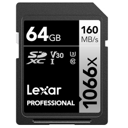 LEXAR Refurbished (Good) Professional 1066× Microsdxc Uhs‑I Card Series – 64 GB Lms1066064GBnnnu In Silver