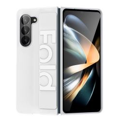 THE WAY Suitable for Samsung S24 Ultra Mobile Phone Case Elastic Wristband Integrated Flip Cover Folding Screen Anti-Fall Protective Cover - In White