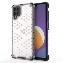 THE WAY Suitable for Samsung S24 Ultra Transparent Anti-Fall Mobile Phone Case Creative Honeycomb Protective Cover, Tpu+PC Material-Transparent Color