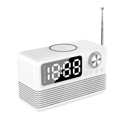 THE WAY 15W Fast Wireless Charger \w Bluetooth Speaker And Alarm Clock Radio, 4 In 1 Wireless Charging Station Bluetooth 5.3 \w Fm Radio for Bedroom