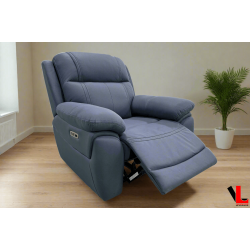 LEVOLUXE Regent 40.5" Jaxxon Power Reclining Chair With Power Headrest In Blue