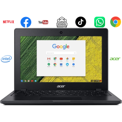 ACER Refurbished (Excellent), Chromebook C771, Intel Dual-Core 3855U, 11.6" HD Ips Display, 4GB Ram, 32GB Emmc Storage, Wifi & Bluetooth, Rugged