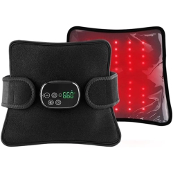 CHSSHA00 Cordless Infra Light Massager Pad for Body, 3 Massage Levels, 3 Timer Setting, 46PCs Beads Of 660Nm & 850Nm, 5000Mah, Black In Red