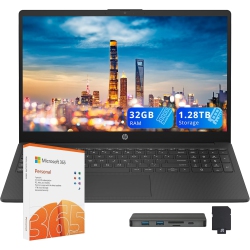 HP 15.6" Fhd Ips Laptop, Intel 7 150U, 1.28Tb Storage(1Tb SSD+288GB Docking Station Set), 32GB Ram, Intel Graphics, Numeric Keypad, 1 Year Office