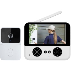 CHSSHA00 Wireless Video Doorbell Camera – 4.3" Ips HD Screen, Night Vision, Two-Way Audio, Auto Photo/video Recording, No Subscription