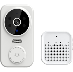 CHSSHA00 Smart Wifi Video Doorbell Camera \w Chime, Smart Video Doorbell Wireless HD Camera Pir Motion Detection Ir Alarm Security Doorbell Wifi