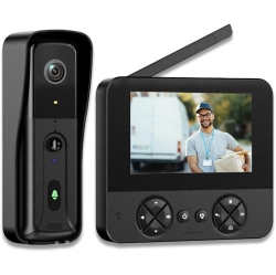 CHSSHA00 Wireless Doorbell \w Smart Outdoor Camera Doorbell \w 4.3" 1080P Screen, Two-Way Video Intercom, Pir Motion Detection, No Wifi And App