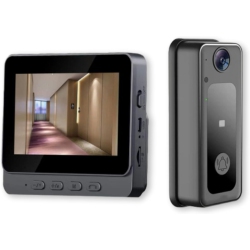 CHSSHA00 Video Doorbell Intercom System, 4.3 Inches Video Doorbell Camera 1080P \w Monitor, Ome Video Intercom Door Phone Kits, Support Ir