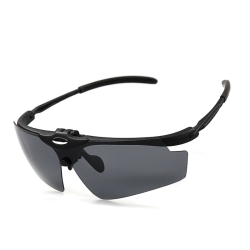 THE WAY Outdoor Cycling Glasses, Fishing And Running Flip-Up Goggles for Men And Women Sports Goggles Polarized Sunglasses - Sand In Black