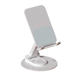 THE WAY Mobile Phone Stand Desktop Multi-Function Folding Rotating Vibrato Live Broadcast Stand Lazy Mobile Phone Stand - Q10-M Bright Moon In White
