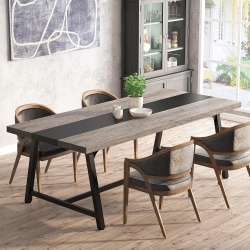 TRIBESIGNS 71" Large Dining Table for 8, Industrial Rectangular Kitchen Table With Wood Top & Metal Frame