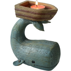CHSSHA00 Tea Light Candle Holders - Bathroom Nautical Decor, Whale Shaped Candles, Candy, Decor In Blue