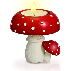 CHSSHA00 Mushroom Candle Holders Mushroom Tea Light Candle Holders for Table Centerpiece Tea Light Votive Candles Farmhouse Home