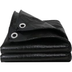 CHSSHA00 Tarps Heavy Duty Waterproof 9X12 Feet, 10Mil Uv Resistant Poly Tarp, Multipurpose Small Tarp With Metal Grommets And Reinforced Edges In Black