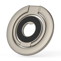 THE WAY Magsafe Double-Sided Magnetic Mobile Phone Holder Metal Desktop Holder Alloy Material Thin Shape, 360 Degree Rotating Finger Grip - In Gold