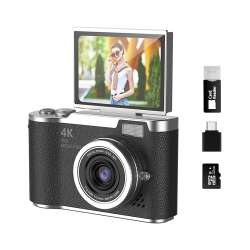 THE WAY New Lk007 High-Pixel Dual-Camera Selfie Retro Digital Camera for Students On Campus, Ccd Built-In Led Light [64G + Card Reader + Android