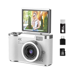 THE WAY New Lk007 High-Pixel Dual-Camera Selfie Retro Digital Camera for Students On Campus, Ccd Built-In Led Light [32G + Card Reader + Android