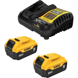 DEWALT 20V Max 5.0 Ah Battery 2-Pack With Charger Starter Kit (Dcb205-2C)