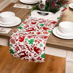 NORTHLIGHT Reindeer And Doves Rectangular Christmas Table Runner - 72