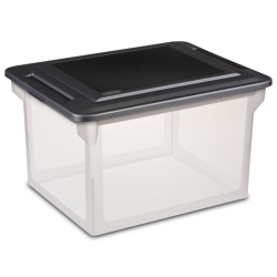 STERILITE File Box, Clear Bankers Box, Organizer Storage Tote W/ Lid (8 Pack)