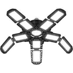 MYACUC Led Garage Light, Super Bright Screw In E27 Ceiling Shop Work Lamp, Deformable Basement Bulb Fixture \w 10+1 Adjustable Panels, Lighting For