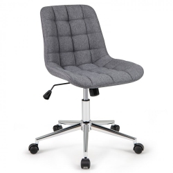 SLICKBLUE Armless Office Chair With Wheels, Adjustable Height, Upholstered Vanity Seat
