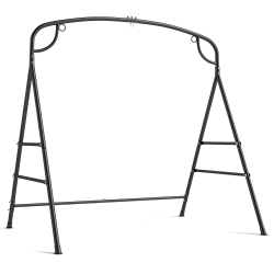 GYMAX Swing Stand for Porch Heavy-Duty Metal Swing Frame W/ 2 Hanging Rings