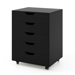SLICKBLUE Rolling 5-Drawer File Cabinet – Home Office And Living Room Storage Organizer On Wheels