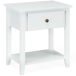 SLICKBLUE 2-Tier Nightstand – Bedside End Table With Drawer And Open Shelf for Bedroom Essentials