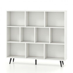 SLICKBLUE 10-Cube Bookcase With 5 Tapered Metal Legs for Modern Home Storage