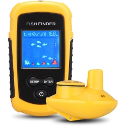 CHSSHA00 Kayak Portable Fish Depth Finder Water Handheld Fish Finder Sonar Castable Kayak Boat Fishfinder Transducer Fishing Lcd Display