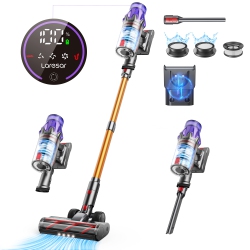 LARESAR Cordless Vacuum Cleaner, 50Kpa 500W Powerful Stick Vacuum, Lightweight Handheld Vacuum, 60 Min Runtime, 3-Speed Adjustment, for Hardhood