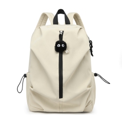 GREEN SCENIC Casual Backpack, Small Backpack, Light, Large Capacity Travel Bag for Men And Women, Backpack With Pendant - In White