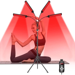 GREEN SCENIC Light Therapy for Face And Body, 180 Led Infra Light Therapy Device, Four Head Light Therapy Lamp \w Adjustable Stand, 660Nm And