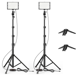 YOULIGHTS Led Photography Lighting Kit, 2 PCs Dimmable Continuous Portable Studio Light With 54 Inch Adjustable Tripod Stand