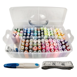 MOON WAVES Sewing Thread 100 Colors 40S/2 250 Yards Per Spool 3 Color Sets Options (100 Colors With Storage Case)