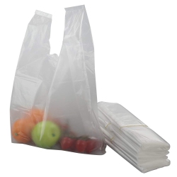 GGBIN Handled Shopping Bags/plastic T Shirt Bags, 21.1" By 14.14" (1000 Bags/case)