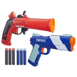 HASBRO Nerf Fortnite Dual Pack Includes 2 Fortnite Blasters, Flint-Knock Dart Blaster, Lp Dart Blaster, And 6 Nerf Elite Foam
