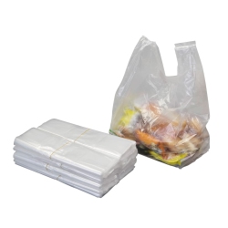 ASKING Afromy Clear Carry-Out Shopping Bags, Plastic Handle T-Shirt Bags, 480 Bags