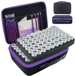 LIRUNQIU Diamond Painting Storage Containers, 120 Slots Diamond Art Accessories And Tools Kits Storage Box(Black)