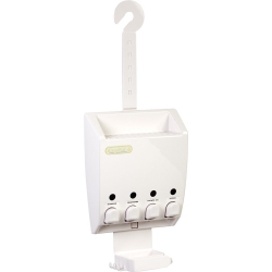 BETTER LIVING Products 75453 Ulti-Mate 4 Chamber Wall Mount Or Hanging Shower Dispenser Shower Caddy In White