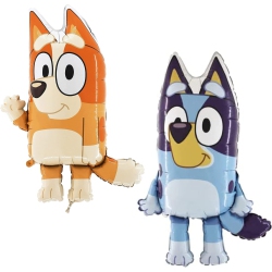 TOYLAND ® Pack Of 2-32 Inch Bluey Foil Balloons - 1 X Bluey & 1 X Bingo Shaped Character Foil Balloons