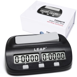 LEAP Chess Clock Digital Chess Timer Professional for Board Games Timer With Alarm Function (Official Store) In Black