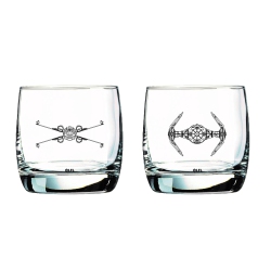 STAR WARS Glass Set - X-Wing & Tie Fighter - Collectible Gift Set Of 2 Glasses - 10 OZ Capacity - Classic Design - Hea