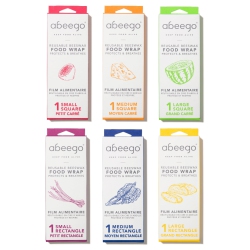 ABEEGO The Original Beeswax Food Storage Wrap - The Foundation - Bundle Of 6 Variety Square And Rectangle Sheets (S, M, L)