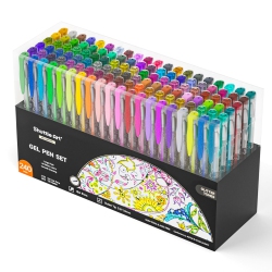 SHUTTLE ART 240 Pack Glitter Gel Pens, 120 Colors Glitter Gel Pen Set With 120 Refills for Adult Coloring Books Craft